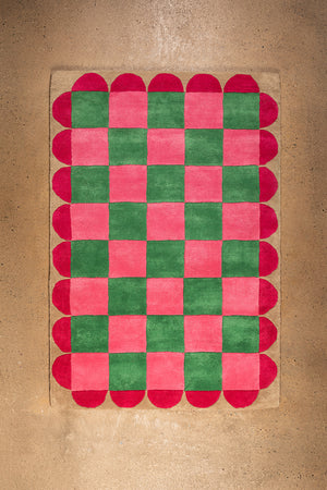 Folly Check & Scallop Recycled Area Rug