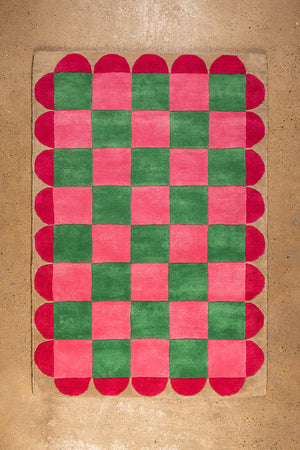 Folly Check & Scallop Recycled Area Rug
