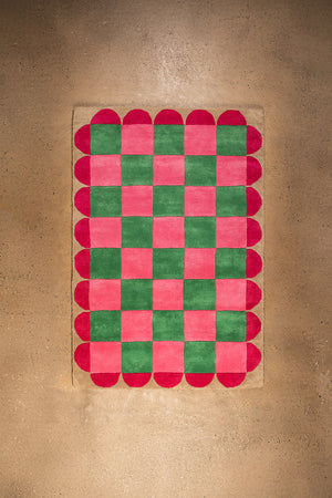 Folly Check & Scallop Recycled Area Rug