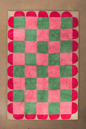Folly Check & Scallop Recycled Cotton Rug