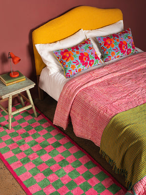 Folly Check Recycled Runner Rug