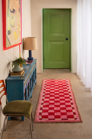 Pippin Chequered Recycled Runner Rug