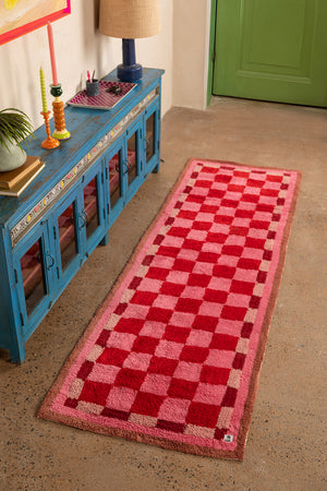 Pippin Chequered Recycled Runner Rug