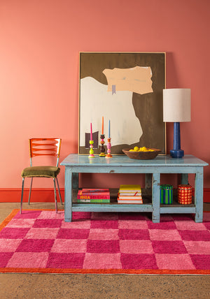 Pixie Check & Scallop Recycled Cotton Rug