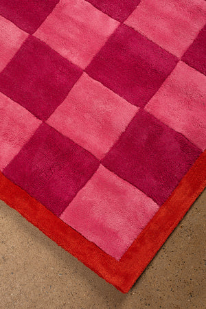 Pixie Check & Scallop Recycled Cotton Area Rug