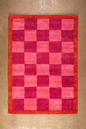 Pixie Check & Scallop Recycled Cotton Area Rug