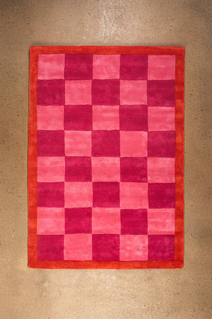 Pixie Check & Scallop Recycled Cotton Area Rug
