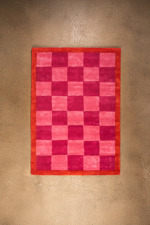 Pixie Check & Scallop Recycled Cotton Area Rug