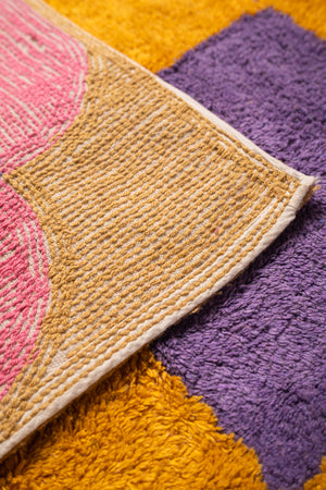Mallow Check & Scallop Recycled Cotton Rug