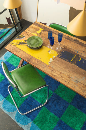 Eleanor Check & Scallop Recycled Cotton Rug