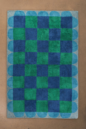 Eleanor Check & Scallop Recycled Cotton Rug
