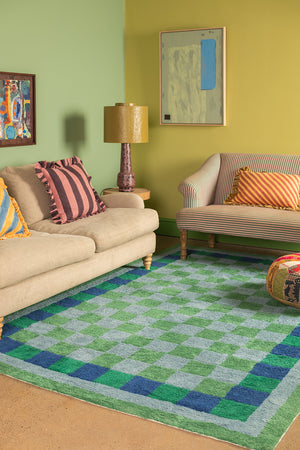 Nell Chequered Recycled Cotton Rug