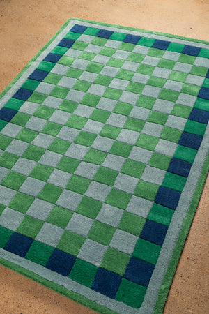 Nell Chequered Recycled Cotton Area Rug