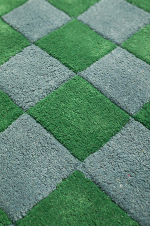 Nell Chequered Recycled Cotton Area Rug