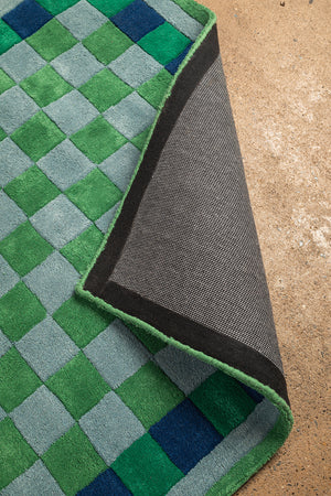Nell Chequered Recycled Cotton Area Rug