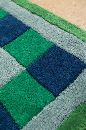 Nell Chequered Recycled Cotton Area Rug