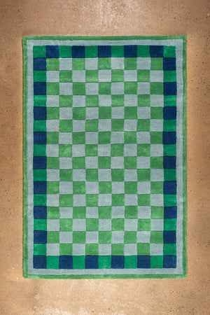 Nell Chequered Recycled Cotton Area Rug