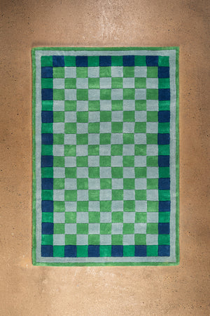 Nell Chequered Recycled Cotton Area Rug