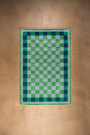 Nell Chequered Recycled Cotton Area Rug
