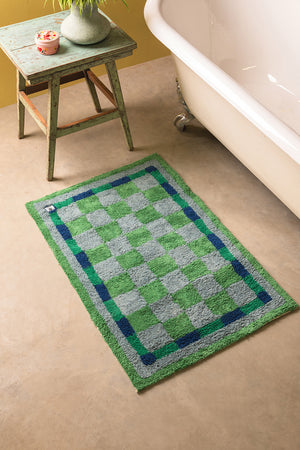 Nell Chequered Recycled Cotton Accent Rug