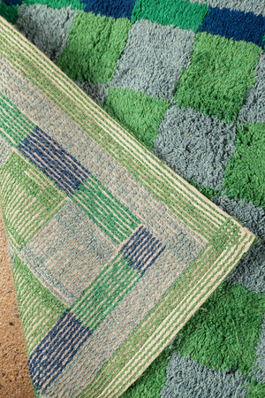 Nell Chequered Recycled Cotton Accent Rug