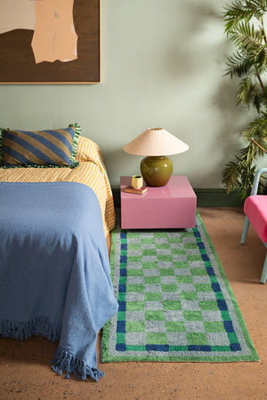 Nell Chequered Recycled Cotton Runner Rug