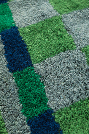 Nell Chequered Recycled Cotton Runner Rug