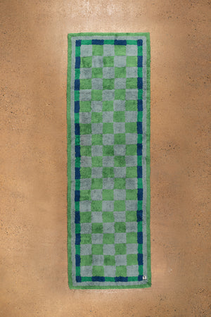Nell Chequered Recycled Cotton Runner Rug