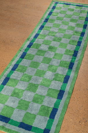 Nell Chequered Recycled Cotton Runner Rug