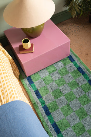 Nell Chequered Recycled Cotton Runner Rug