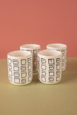 Seconds Black & White Abstract Ceramic Votive