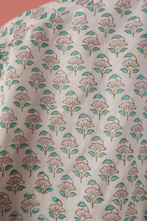 Seconds Green & White Short Sleeve 100% Cotton Shirt  - Large