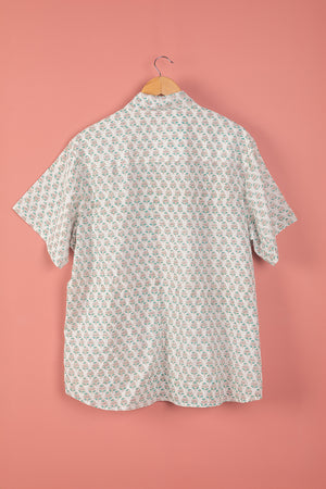 Seconds Green & White Short Sleeve 100% Cotton Shirt  - Large