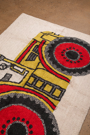 Seconds Red & Yellow Tractor Medium Tufted Rug