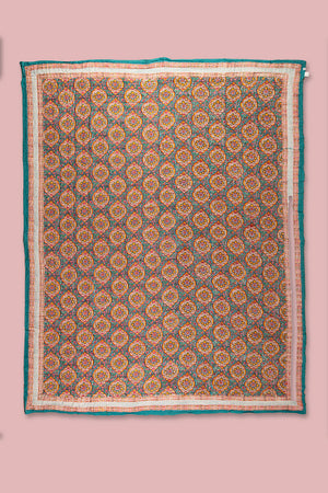 Seconds Jasmine Block Print Cotton Quilt - 01