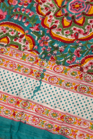 Seconds Jasmine Block Print Cotton Quilt - 01