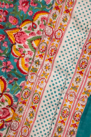 Seconds Jasmine Block Print Cotton Quilt - 01