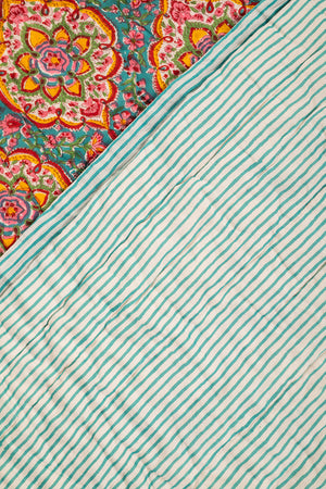 Seconds Jasmine Block Print Cotton Quilt - 01
