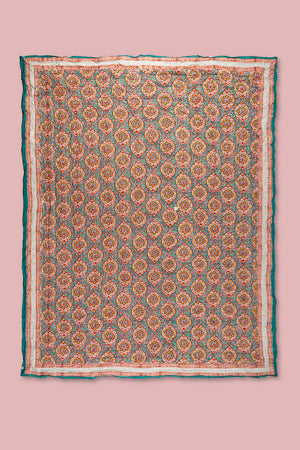 Seconds Jasmine Block Print Cotton Quilt - 02