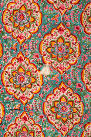 Seconds Jasmine Block Print Cotton Quilt - 02