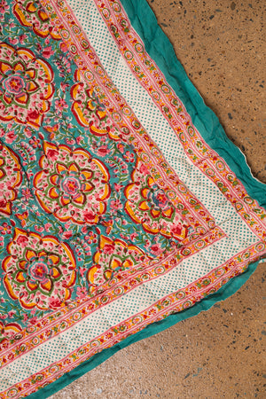 Seconds Jasmine Block Print Cotton Quilt - 02