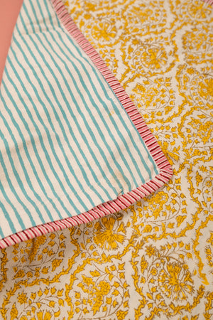 Seconds Coastal Blossom Block Print Cushion Cover