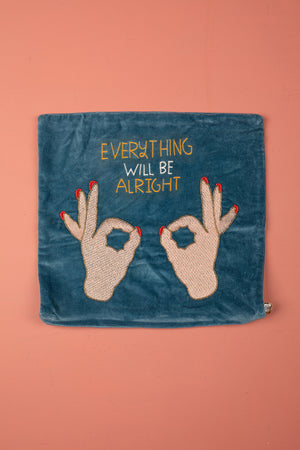 Seconds Two Hands Embroidered Cushion Cover