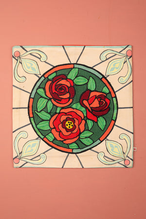 Seconds Romeo Roses Stained Glass Cushion Cover