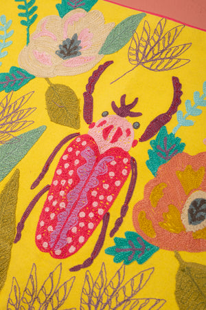 Seconds Beetle Embroidered Cushion Cover