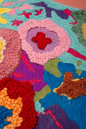 Seconds Multicoloured Embroidered Abstract Floral Cushion Cover