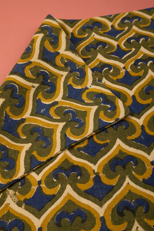 Seconds Olive & Navy Spade Block Print Cushion Cover