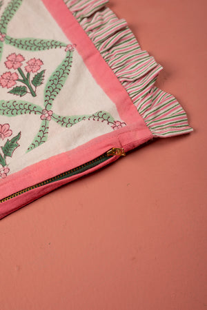 Seconds Laurel & Taffy Block Print Cushion Cover
