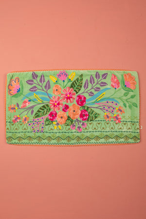 Seconds Sage Green Floral Embroidered Cushion Cover