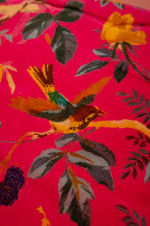Seconds Coral Bird of Paradise Cotton Velvet Cushion Cover